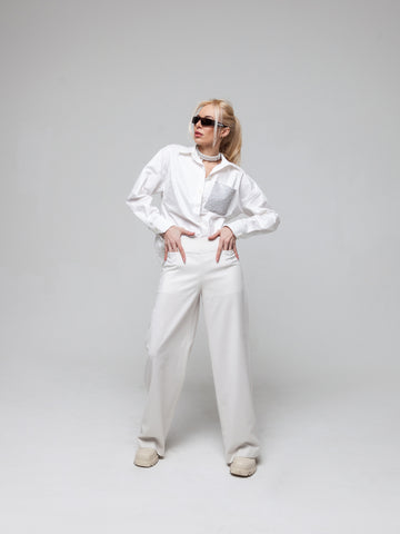 WHITE TROUSERS « SIX POCKETS »