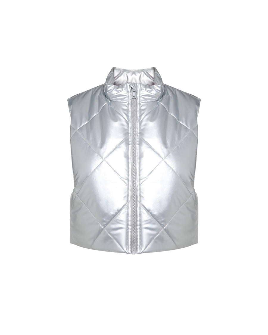 SILVER QUILTED VEST SILVER SHIELD