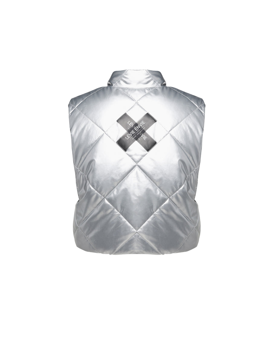 SILVER QUILTED VEST SILVER SHIELD
